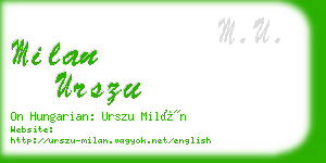 milan urszu business card